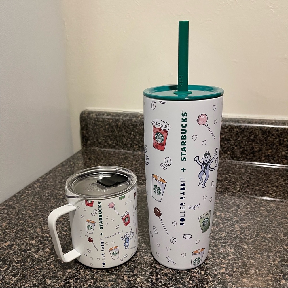 Starbucks roller rabbit set 12oz & 24oz NWT limited edition